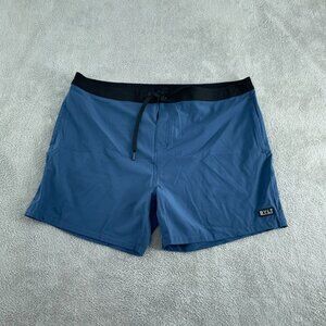Bylt Mens Blue Swim Trunks Size 40 With Black Accents & Back Pocket 4723